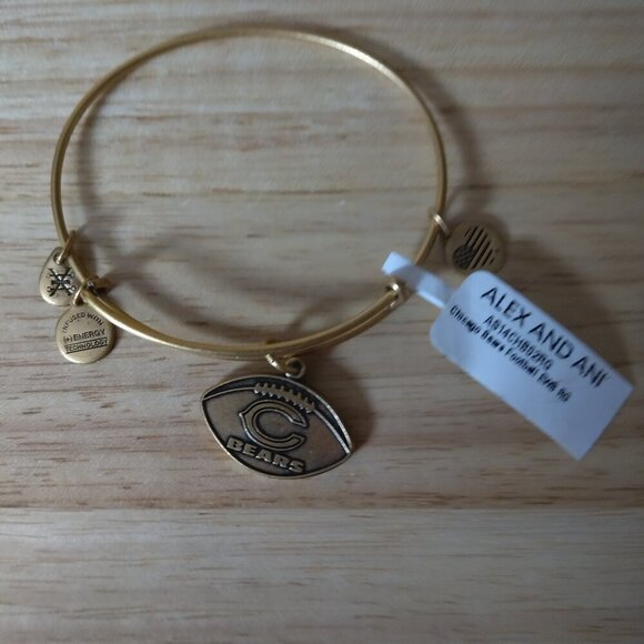 Alex and Ani CHICAGO BEARS NFL Logo Gold Color Charm Bracelet NFL  NEW Football - Picture 1 of 5